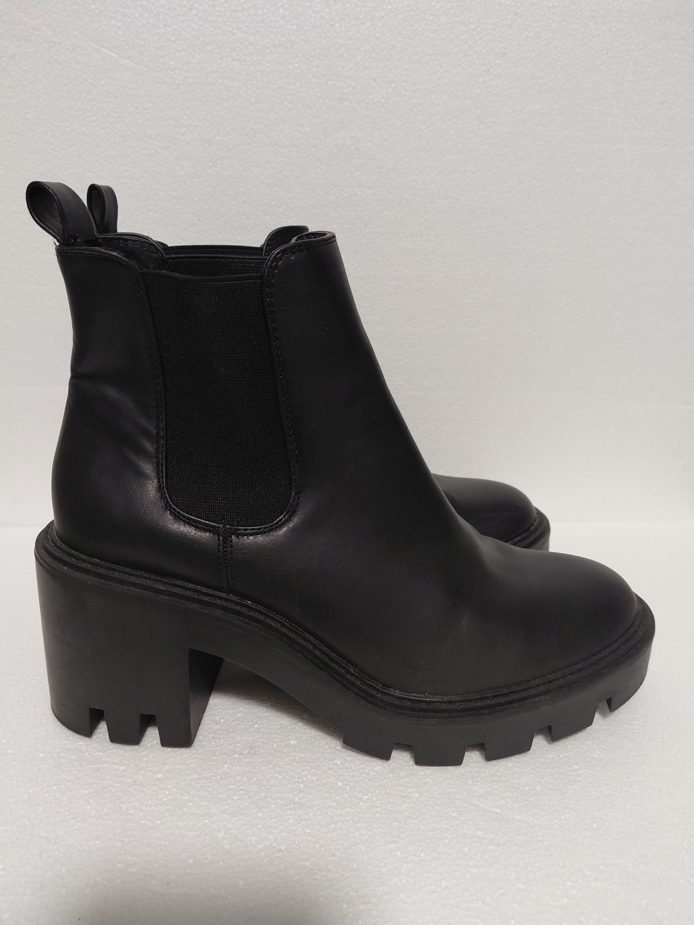 Black Chunky Chelsea Bootie for Women